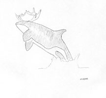 Orca with antlers