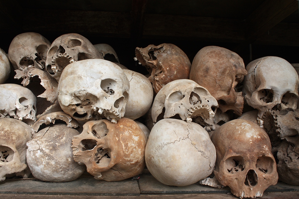 Skulls of Cambodians Murdered by the Khmer Rouge