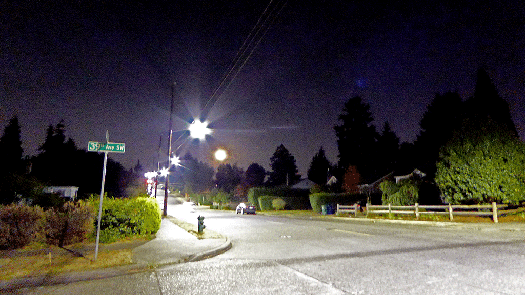 My neighborhood at night